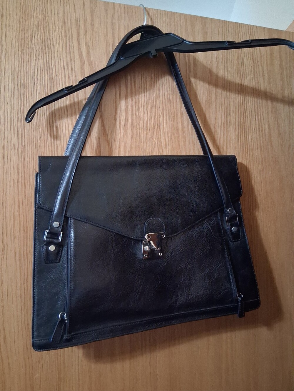 Wilsons Leather vintage genuine Italian black leather bag, Pelle Studio UNISEX